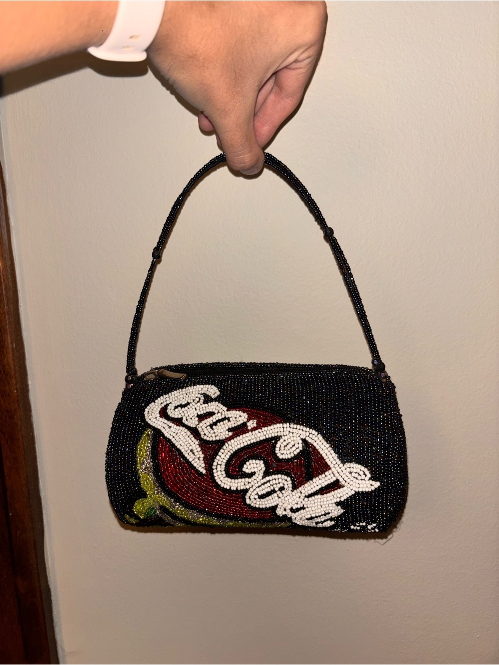 Vintage 90s ‘Coca-Cola’ Fully Beaded Handbag Purse Rare